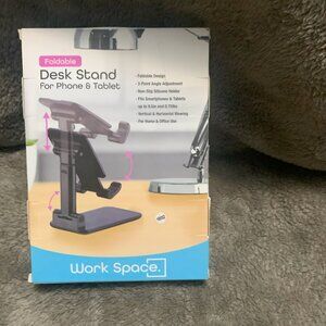 Desktop stand for cellular phone, tablet - black